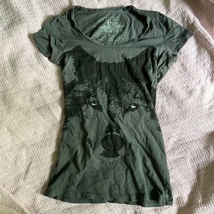 Designed by Eye Alaska The collaboration Series Small Grey Wolf T-Shirt